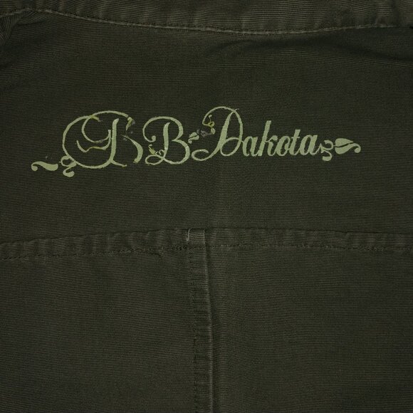 BB Dakota Vintage Olive Green Long Twill Utility Jacket - Size Small - Picture 15 of 15